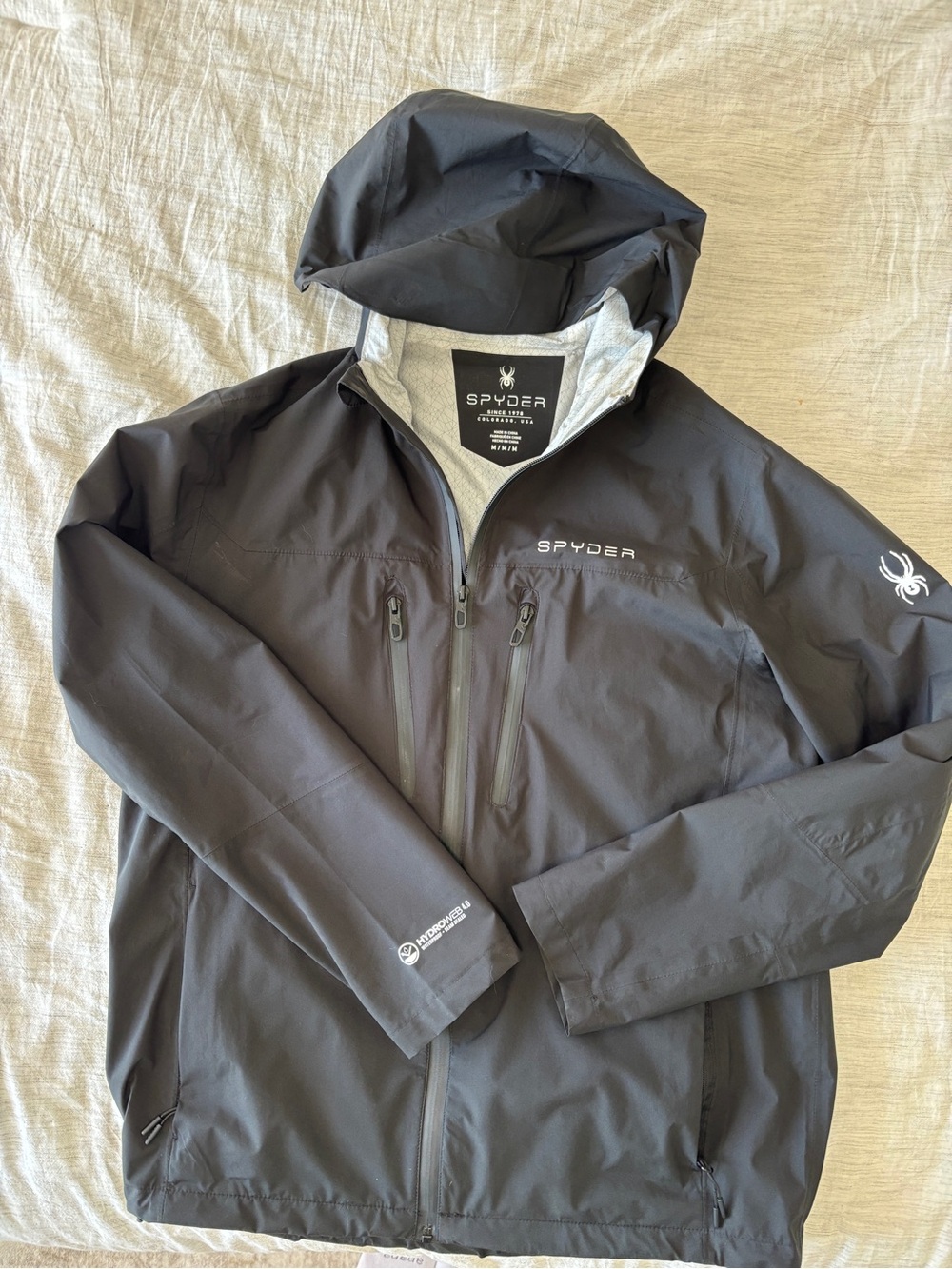 Spyder Women’s Black Hooded Rain Jacket